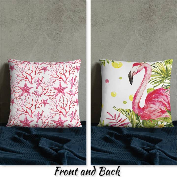 Pink Starfish and Flamingo Hipster Cushion for wholesale by Cushion Covers Store