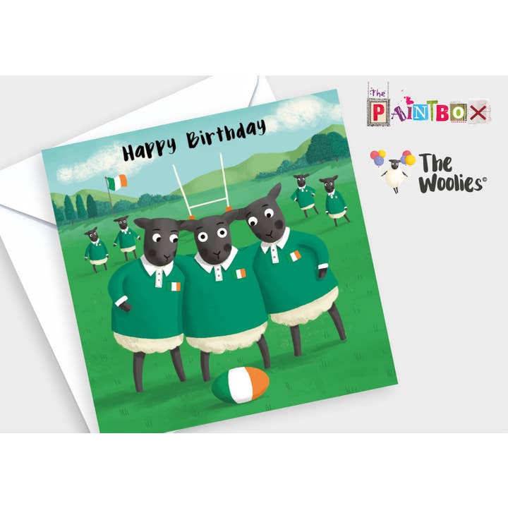 Grattis på födelsedagen Får Irländsk Rugby - De Engelska Ulliga x6 för wholesale av The Paintbox