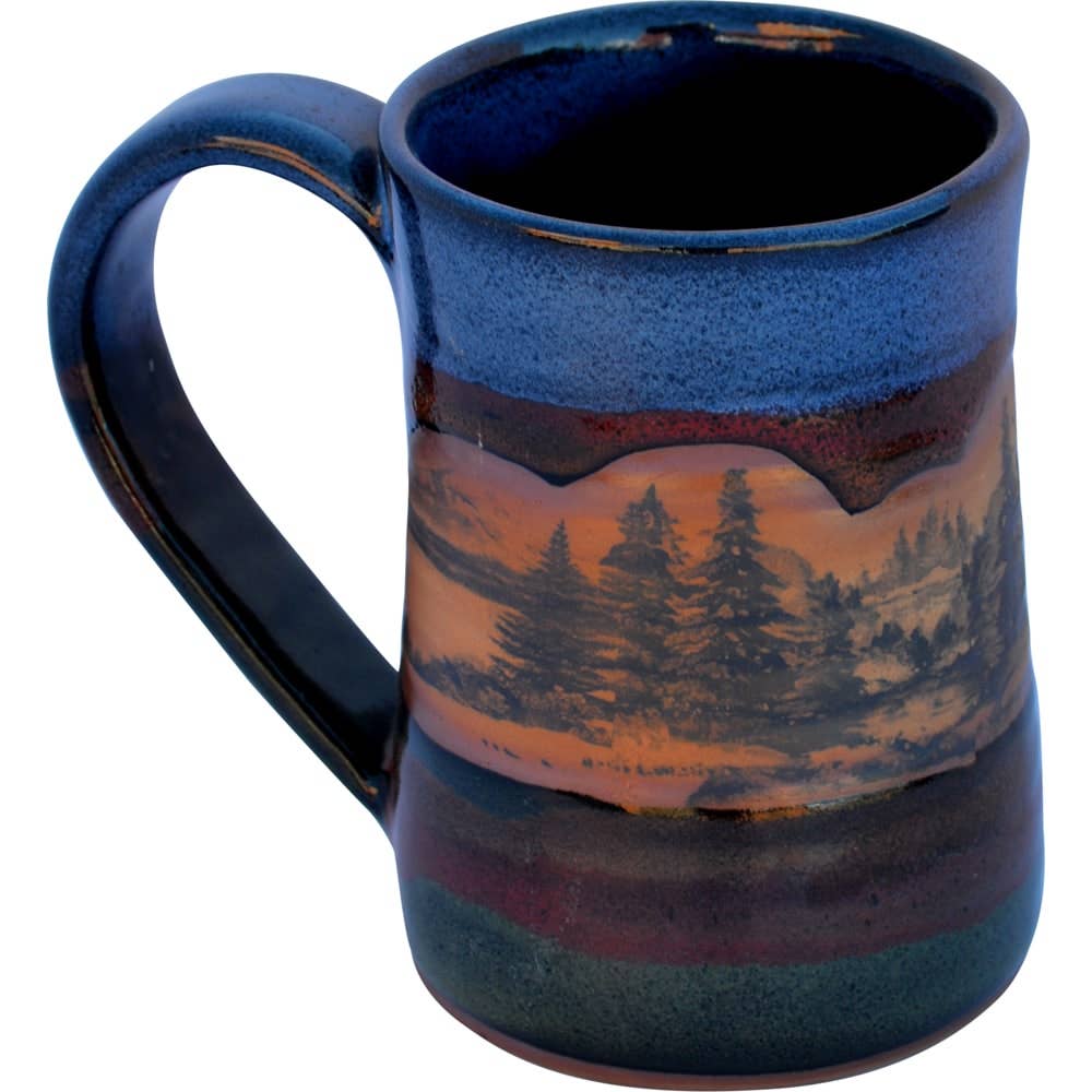 Always Azul Pottery - Wholesale Coffee Mug - Mountain Scene 17 Oz. Tankard (made to order)1