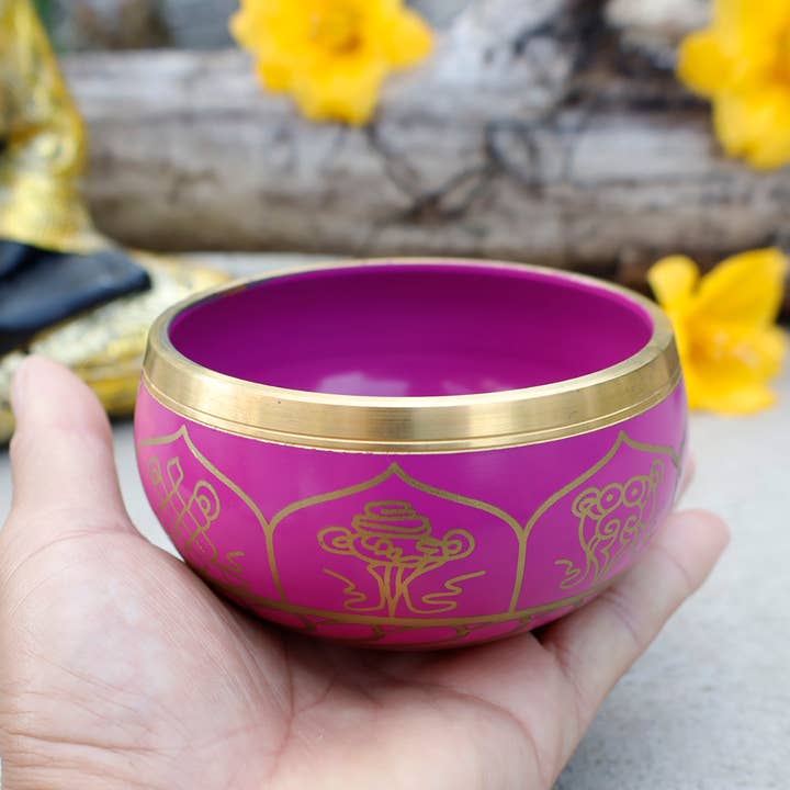 Lungta Imports - Wholesale Meditation Supplies - Tibetan Singing Bowl 8LS Complete Set For Meditation & Yoga15