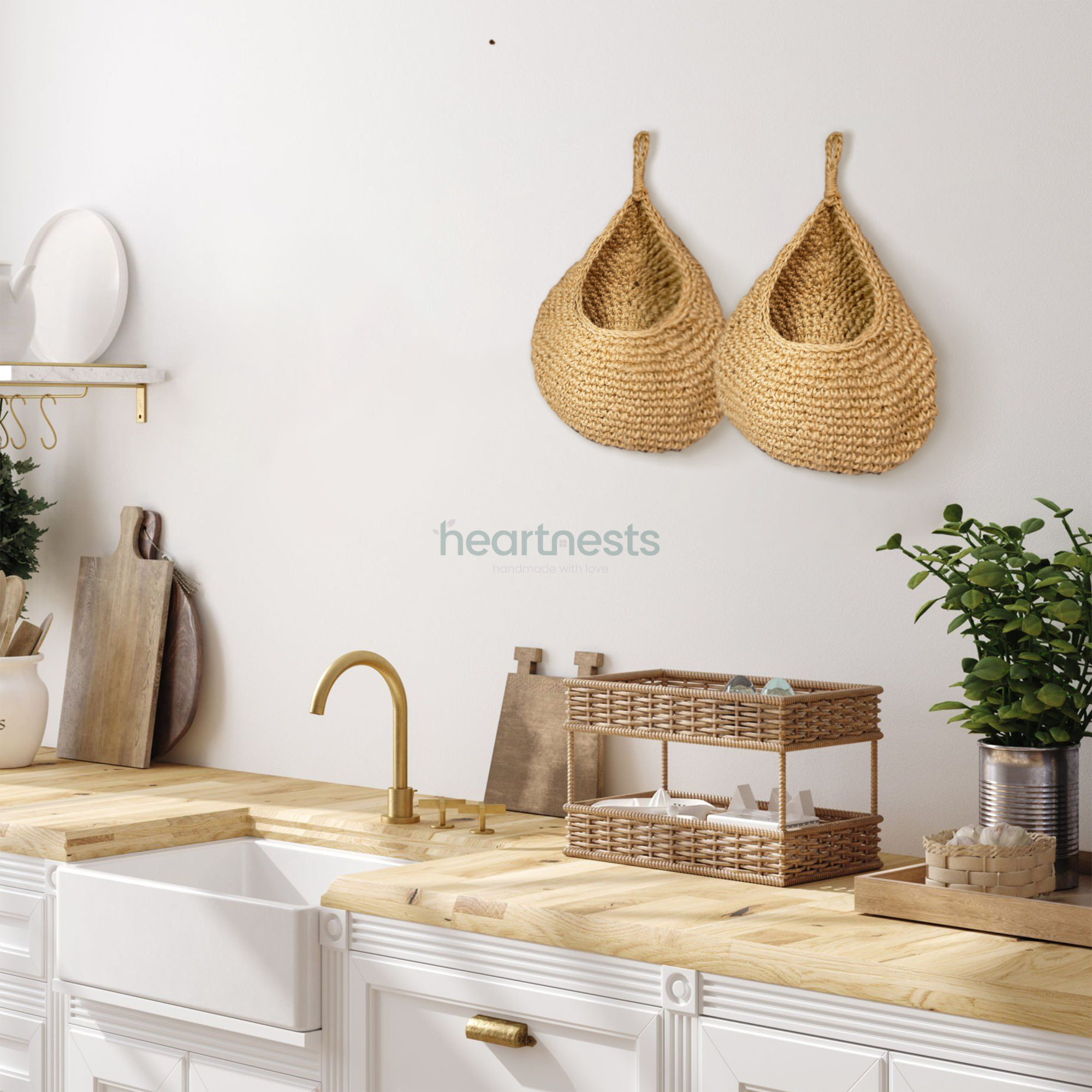 heartnests – Cesta por atacado – Conjunto com 2 Cestos Suspensos de Grama Marinha Onia3