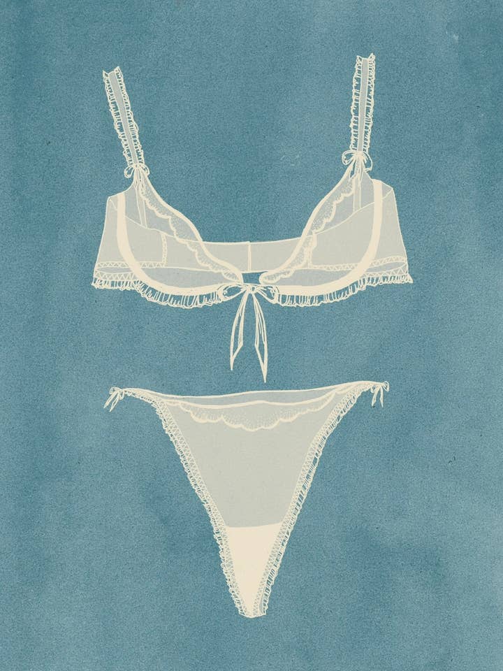 Getting Ready: white and blue Fine Art Print for wholesale by artxnikki