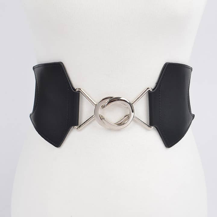 3AM BY H&D ACCESSORIES - Wholesale Belt - Women's - Faux Leather Wide Elastic Belt