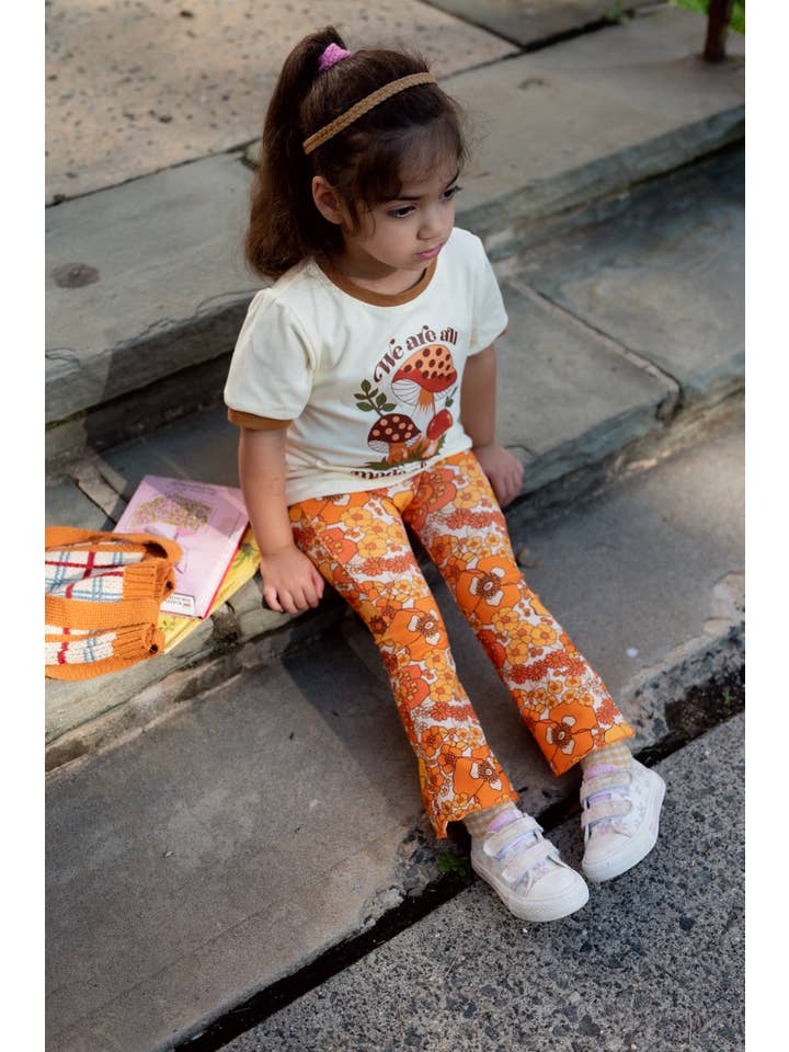 Strawberry Jam Kids - Wholesale Pants - Kids - 70s Flower Power Jersey Knit Bell Bottoms Kid Fall Winter