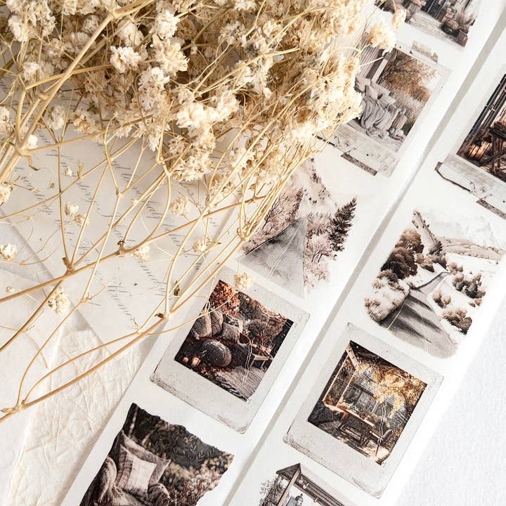 Ruban washi pré-découpé avec papier support : Scènes d'automne (Collection Pause d'automne) pour la vente par Crea with Gaby