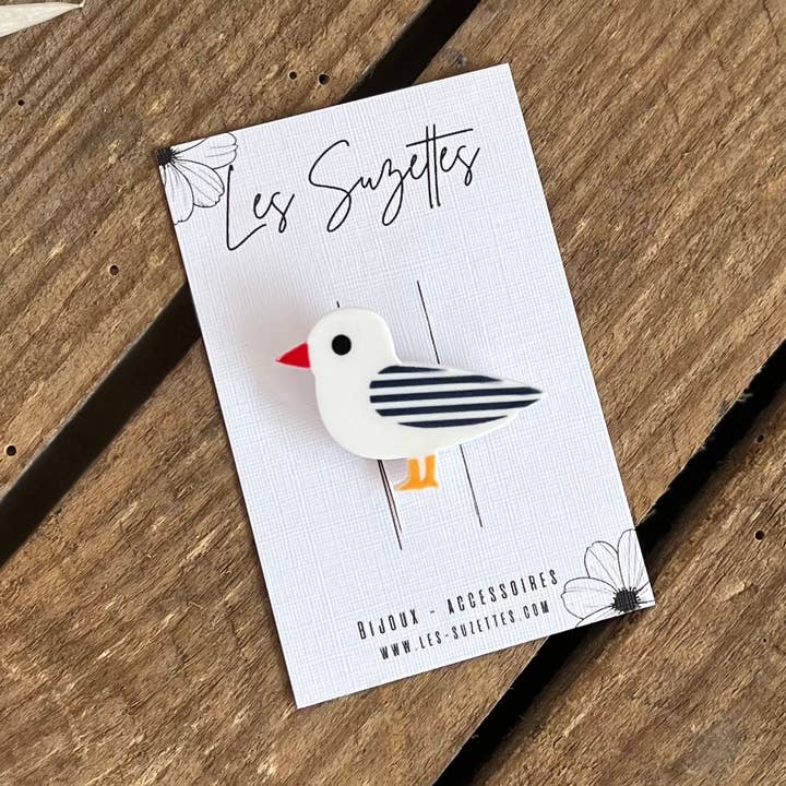Huguette brooch blue sailor for wholesale by Les Suzettes