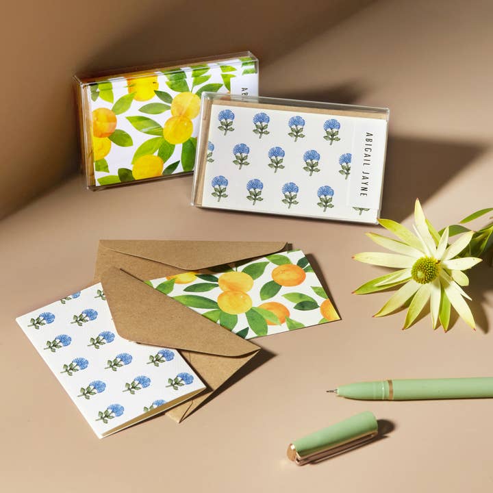 Abigail Jayne Design - Wholesale Stationery/Notecard Set - Checkerboard Mini Cards- Boxed Set of 6 | Blank Everyday