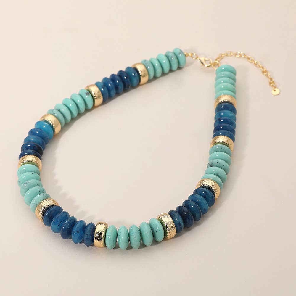 Sensibling Corp. - Wholesale Beaded/Pearl Necklace - Chunky Resin Disc Beaded Necklace5