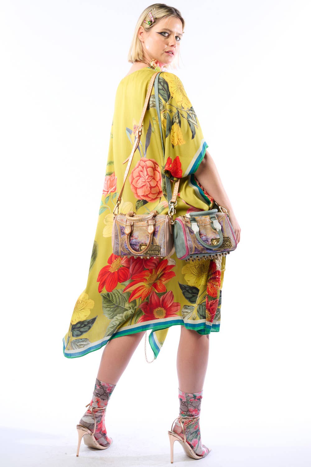 Olive Floral French Riviera Hand-Beaded Kimono / Topper for wholesale on Faire4