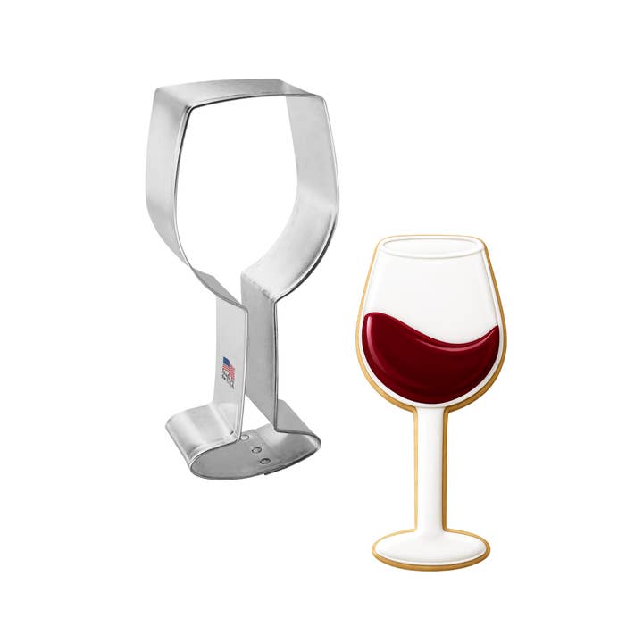 Wineglass Cookie Cutter 4 in B1300 for wholesale by CookieCutter.com