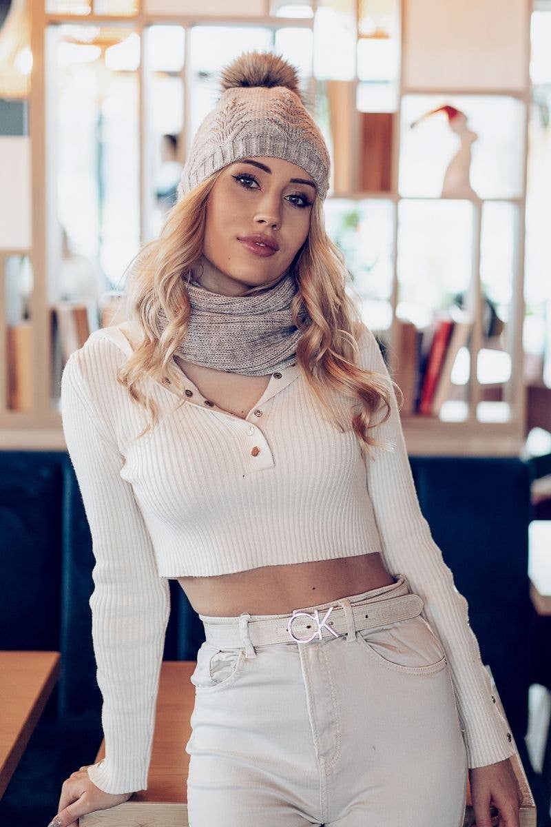 Ander – Großhandel Beanie – Damen – Hut und Haube Catharina - Mädchen mit Wolle/ 3 Farben!4