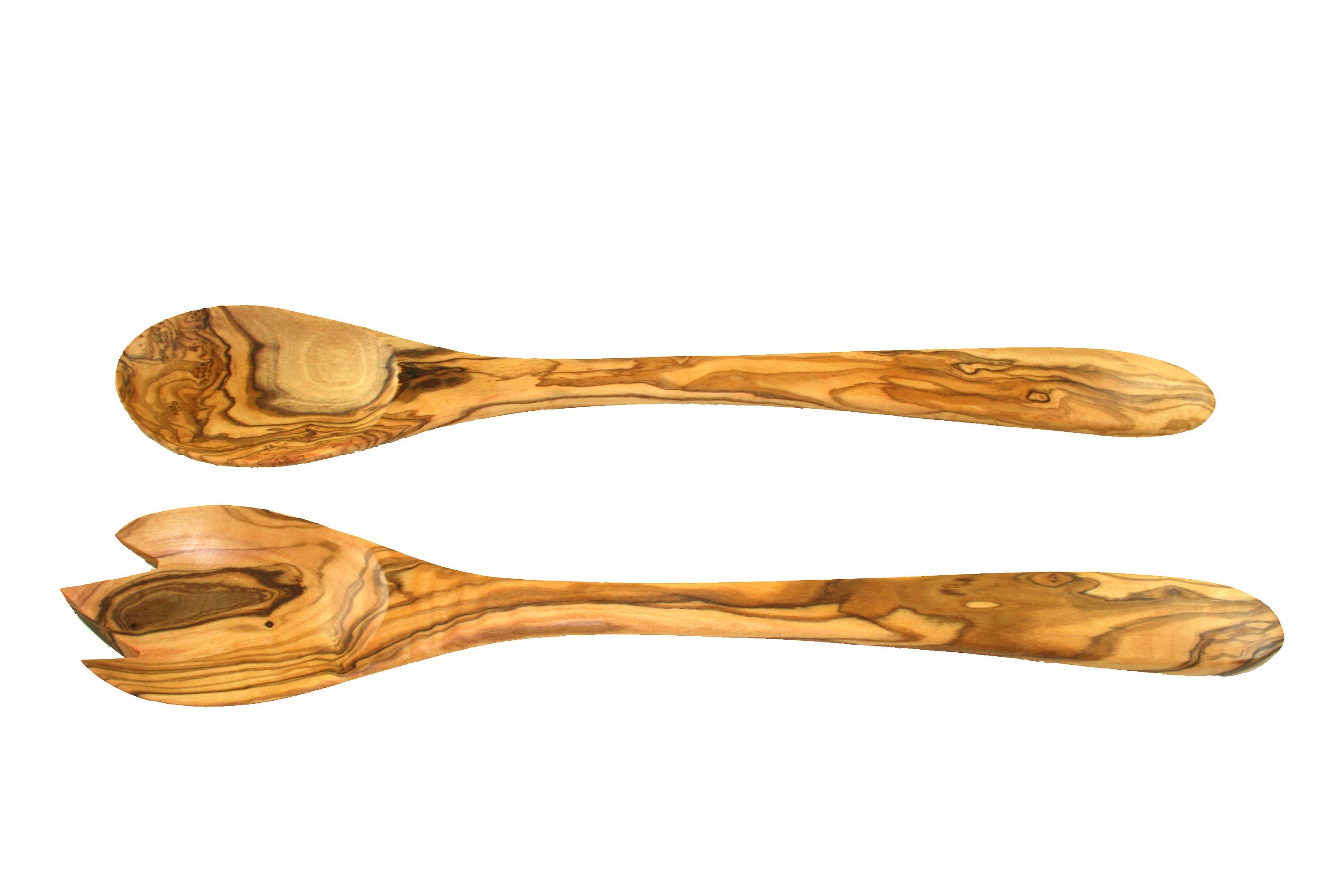 olivenholz-erleben – wholesale Serveringsredskap – Stora salladsbestick i olivträ, 36 cm2