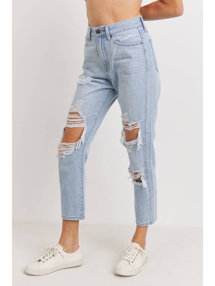 JBD - Wholesale Jeans - Women's - DP521N - LT - High Rise Girlfriend Jean