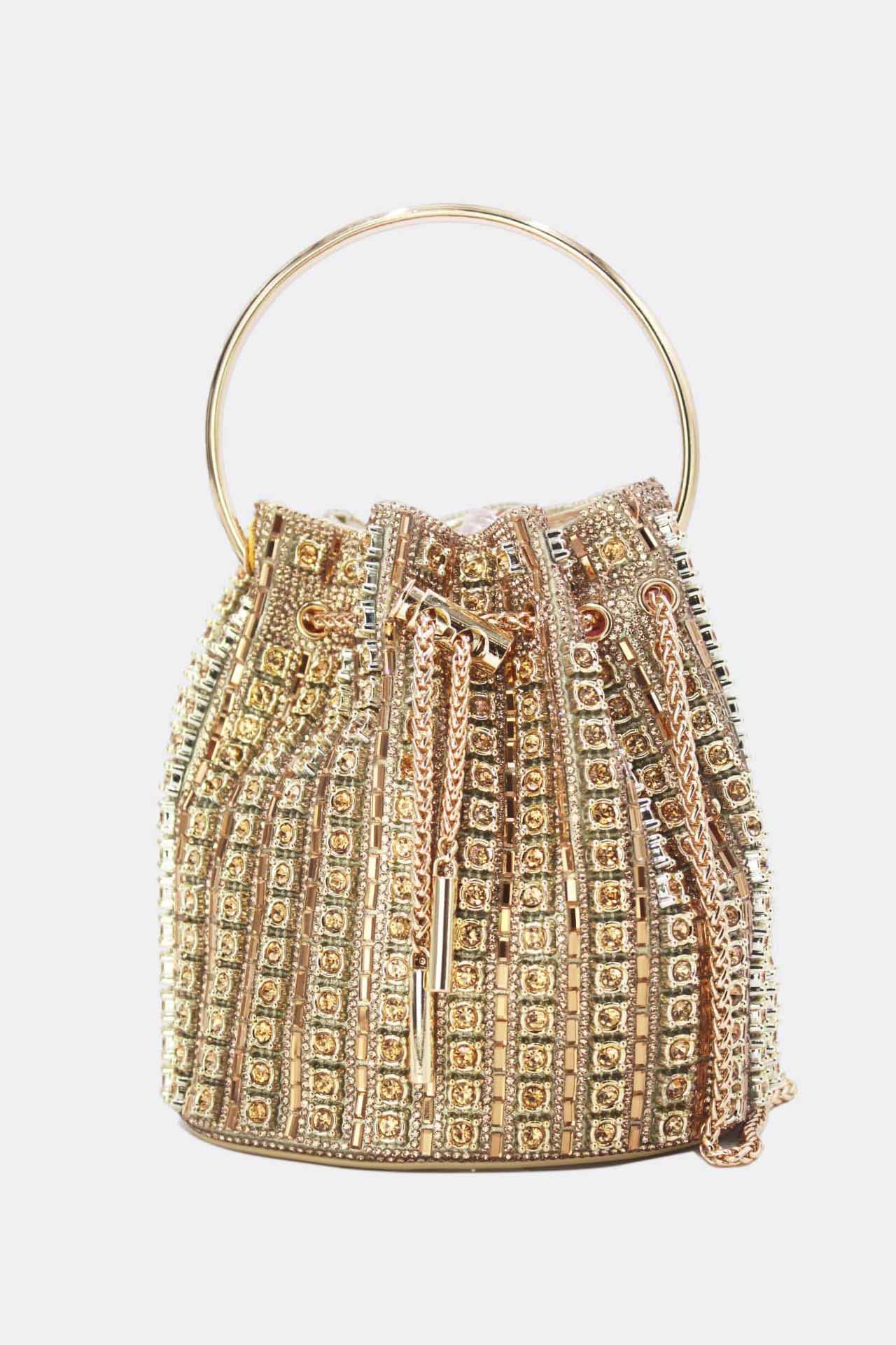 Tom&Eva (F.D.M diffusion) - Wholesale Clutch Bag - Women's - Evening Bucket Bag With Rhinestones 24P-59545