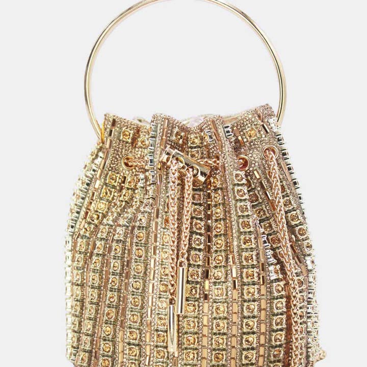 Tom&Eva (F.D.M diffusion) - Wholesale Clutch Bag - Women's - Evening Bucket Bag With Rhinestones 24P-59545