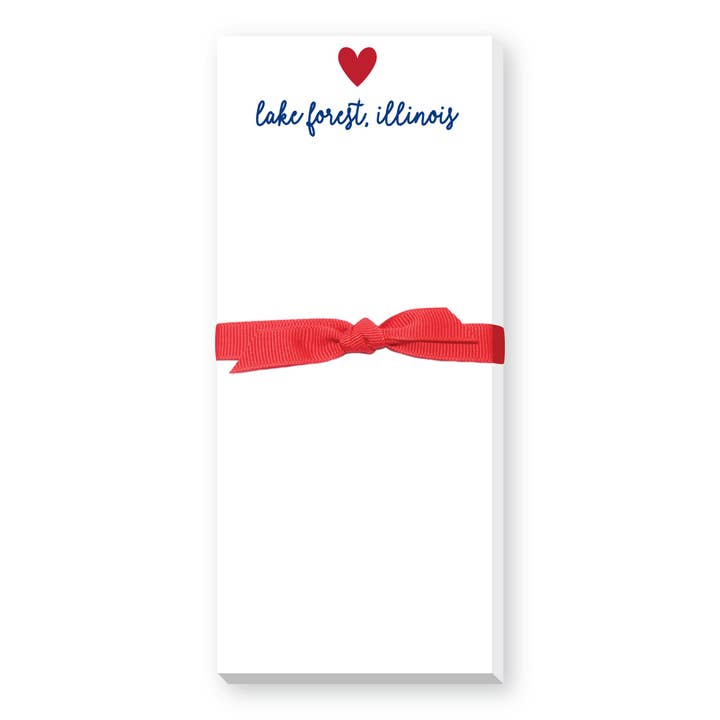 SCRIPTED STATE HEART SKINNIE NOTEPAD for wholesale by Donovan Designs