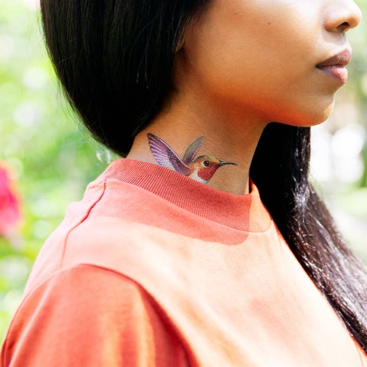 Tattly - Wholesale Temporary Tattoo - Hummingbird Tattoo Pair1