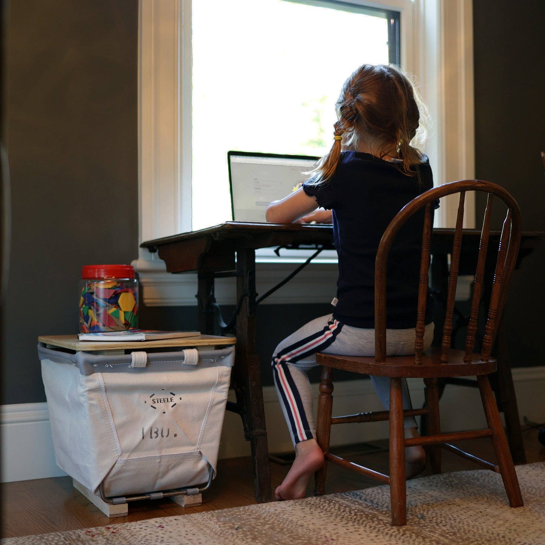 Steele Canvas Basket Corp. – wholesale Förvaringsbehållare – Rektangulärt trälock - 1 Bu.2