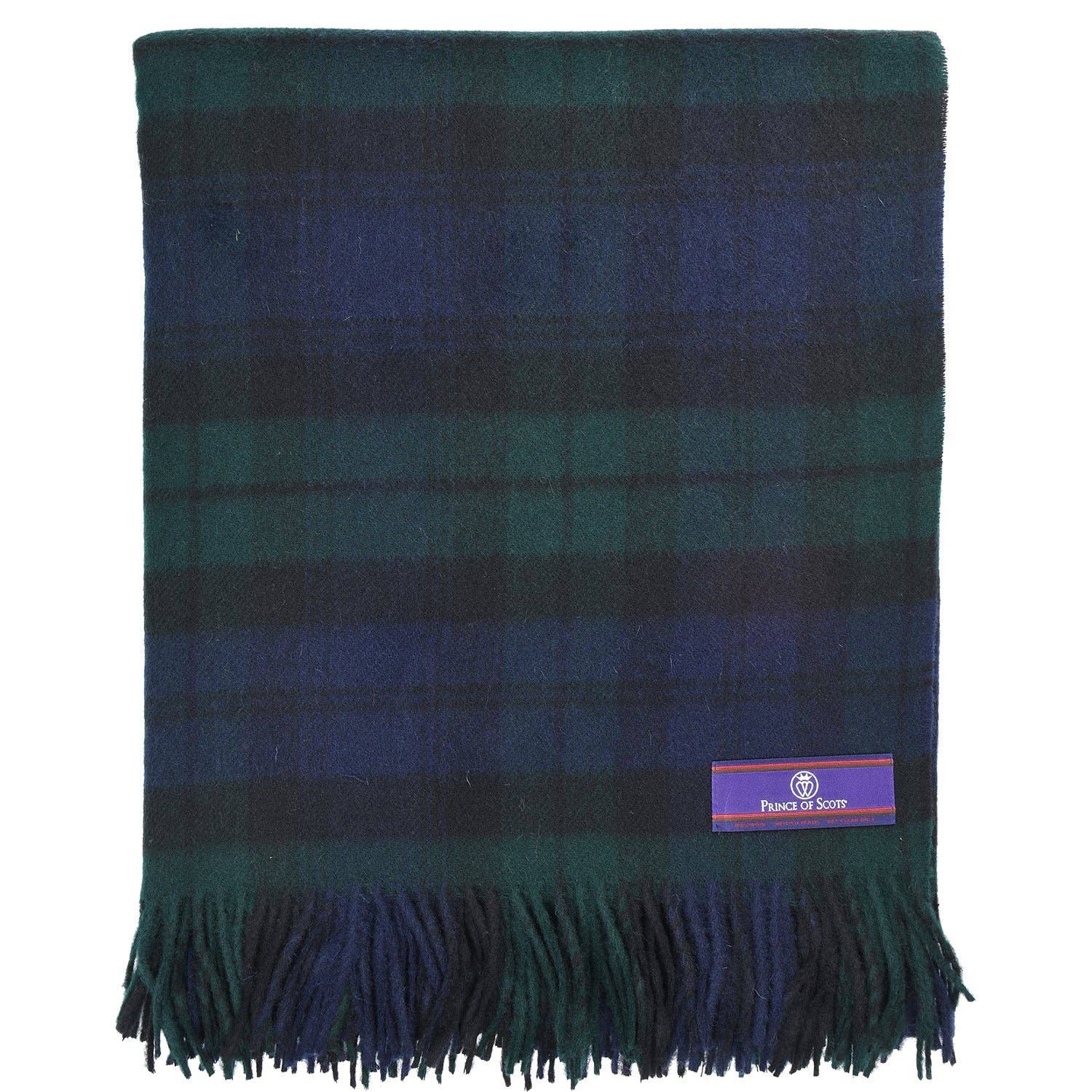 Prince of Scots - Wholesale Throw Blanket - Highland Tartan Tweed Merino Wool Throw - Black Watch0