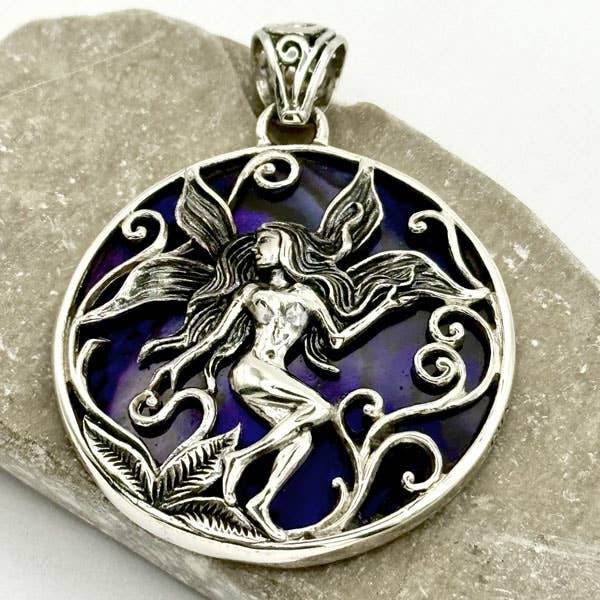 Goddess Design Studio - Wholesale Jewelry Set - Sterling Silver Fairy Pendant, 30mm Pendant2