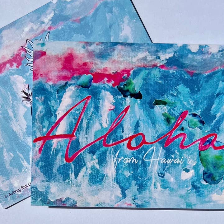 Tarjeta de felicitación Aloha From Hawaii para venta al por mayor de Aubrey Emi Designs
