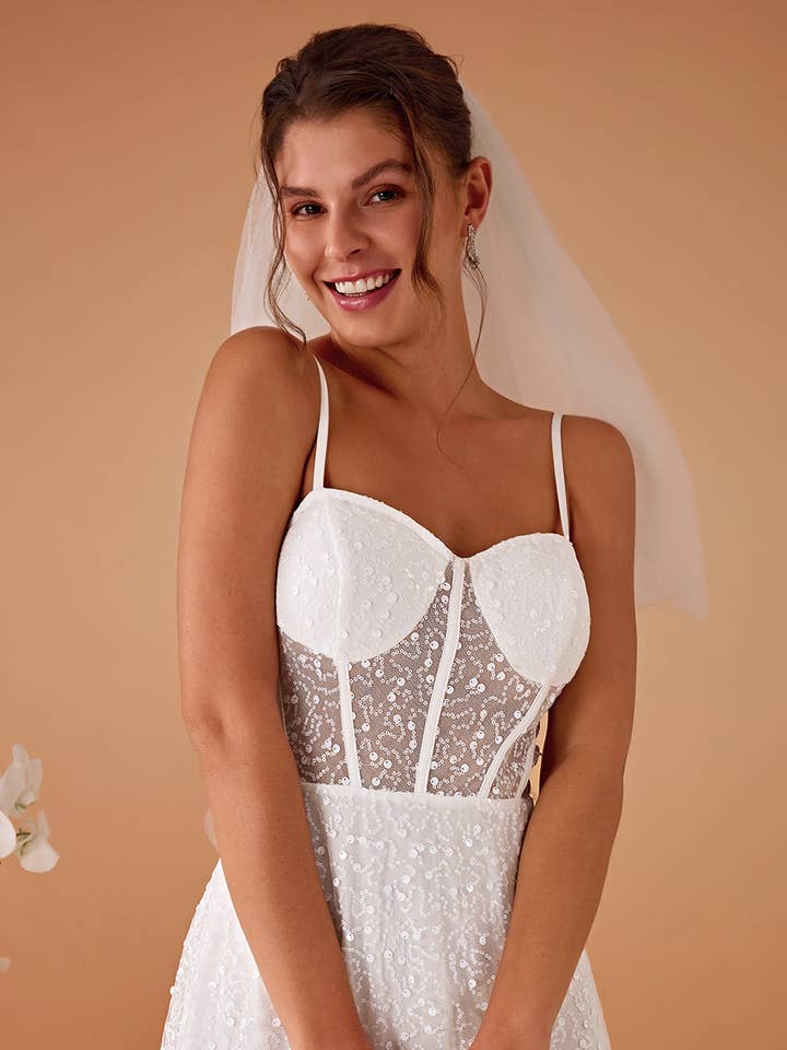 Ever-Pretty - Wholesale Dress - Women's - Spaghetti Straps Sweetheart Neckline Sequin Dresses8