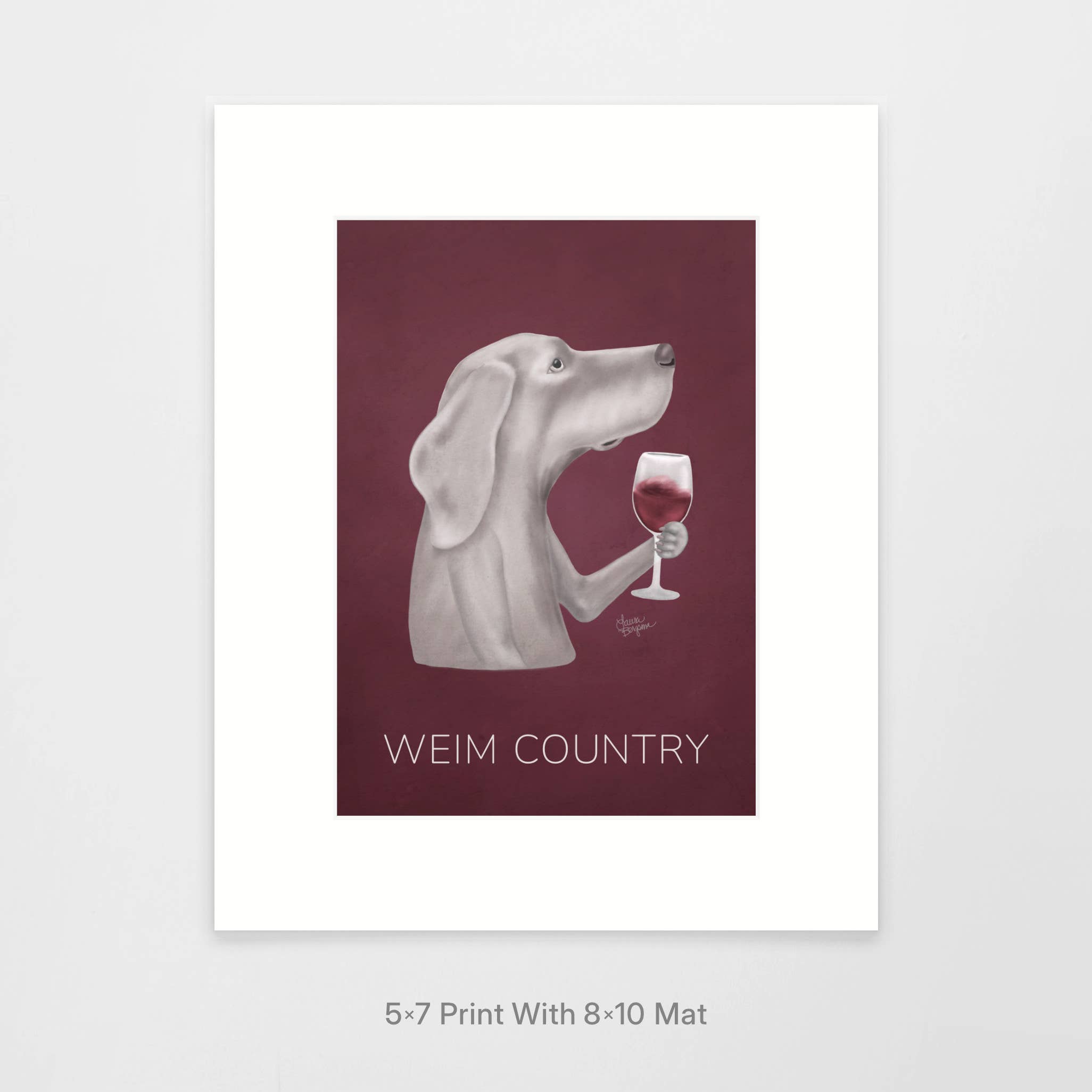 Laura Bergsma Studio - Wholesale Art Print - Weimaraner Dog Art Print, Weim Country0