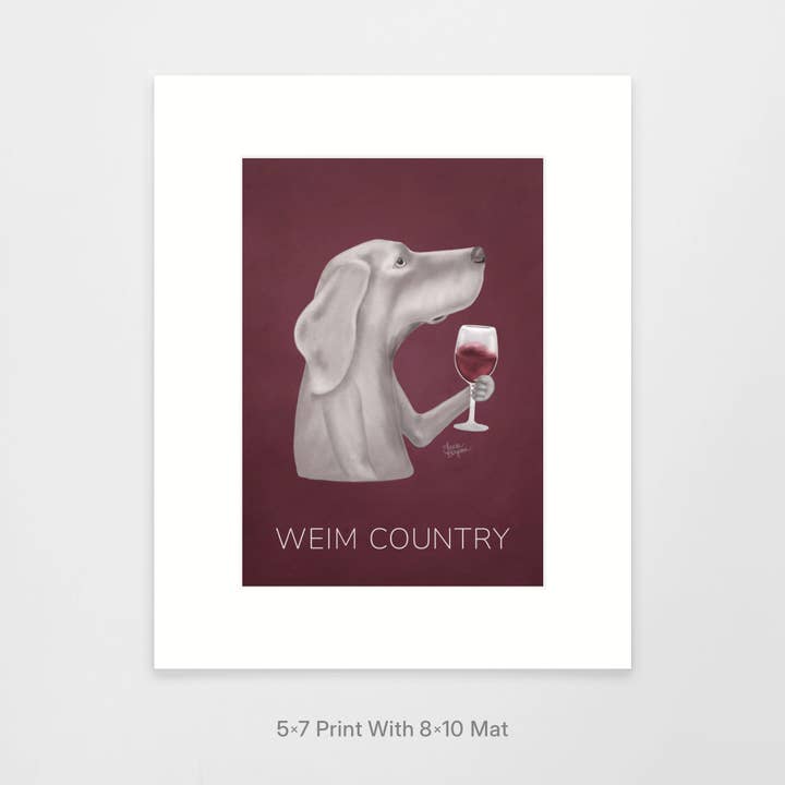 Laura Bergsma Studio – Engroshandel Kunsttryk – Weimaraner Hundekunsttryk, Weim Country