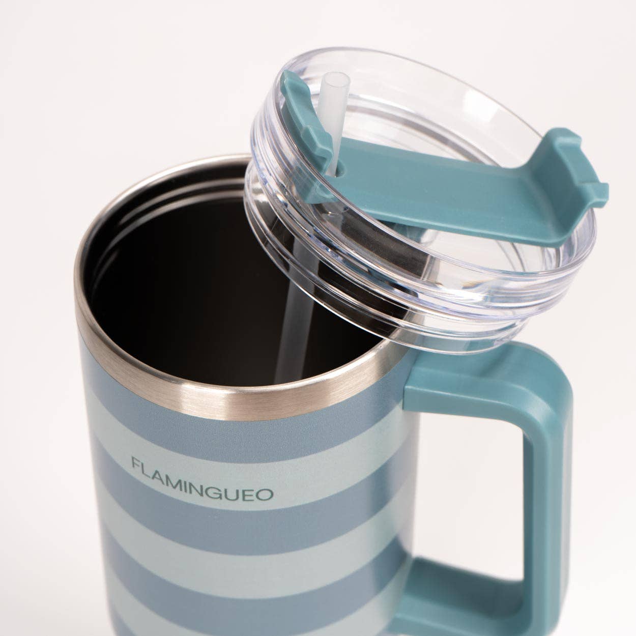 Flamingueo - Vendita all'ingrosso Bicchiere/tazza termica - Bottiglia termica in acciaio inossidabile a righe verdi1