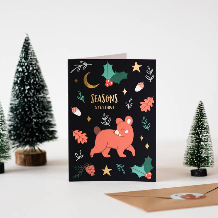 Biglietto di Natale Orso per la vendita all'ingrosso da parte di Mila made