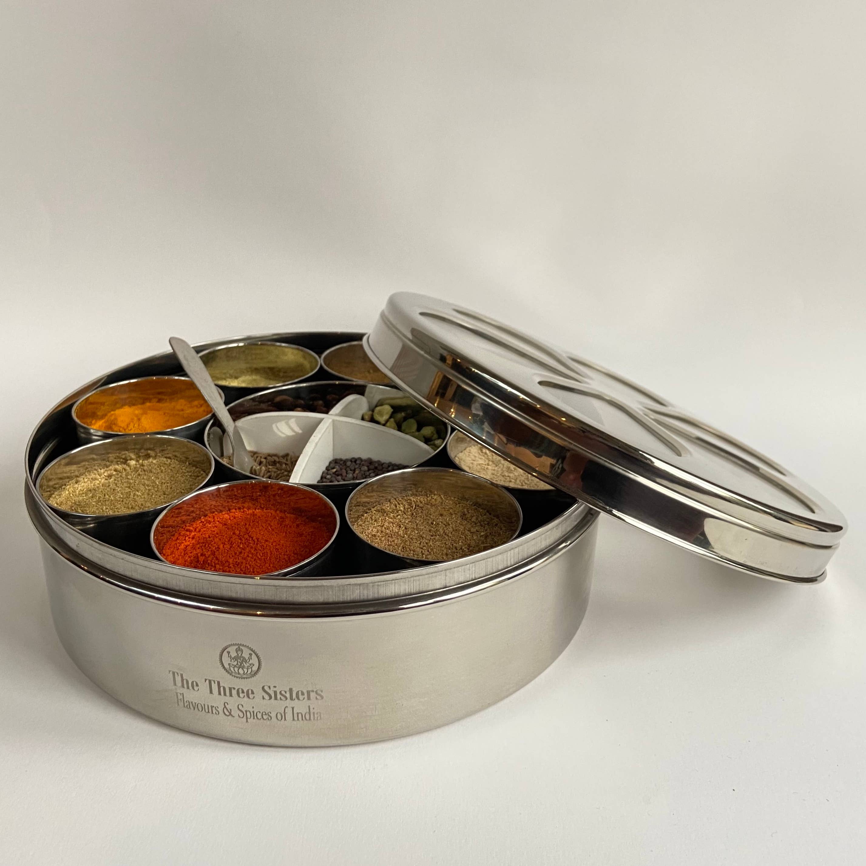 The Three Sisters – wholesale Spice rack – Stainless Steel Spice Tin (option to include 13 spices)3