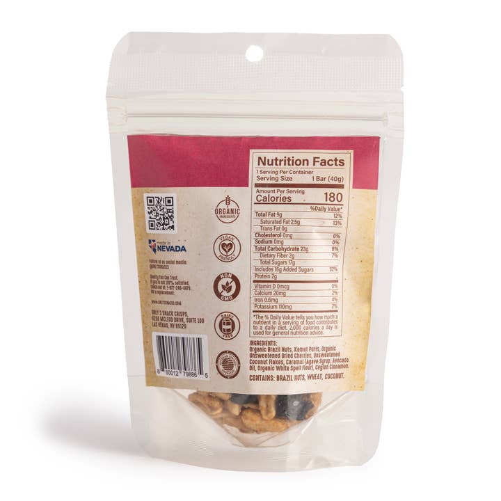 Only 3 Snacks - Wholesale Snack bar - Cherry and Brazil Nut Energy Bar 1