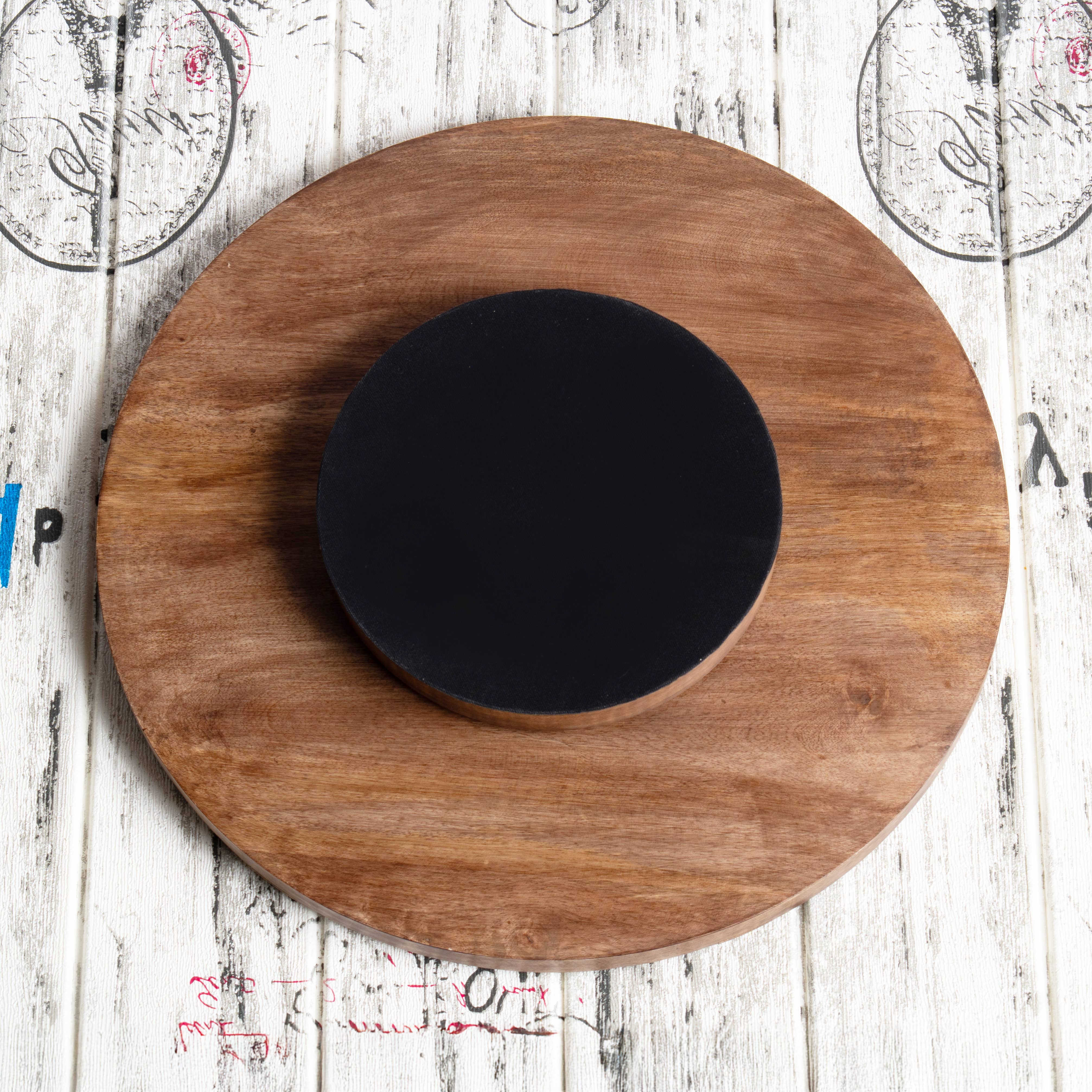 Valor Home Goods - Wholesale Lazy Susan - 18" Large Rustic Wood Lazy Susan –  Rotating Centerpiece 7