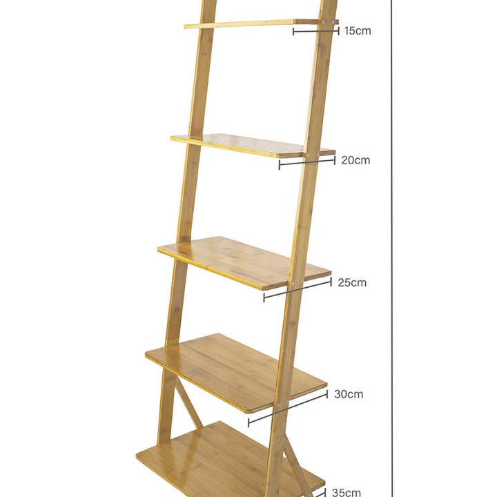 5 Tier Bamboo Multi-Purpose Shelves-Shelf color: Bamboo for wholesale by ViBelle