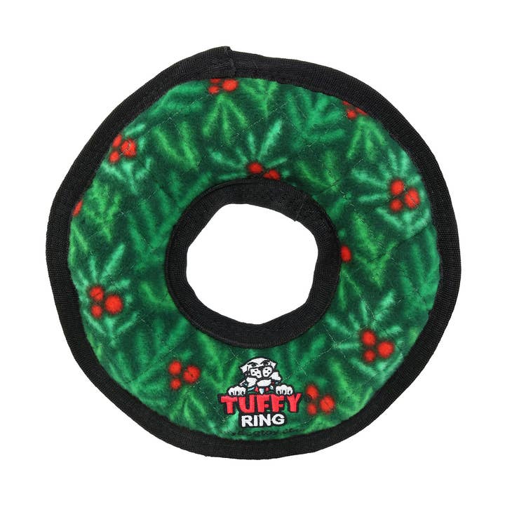 Tuffy Holiday Medium Ring Wreath, Durable Squeaky Dog Toy for wholesale by Tuffy Dog Toys - VIP Products