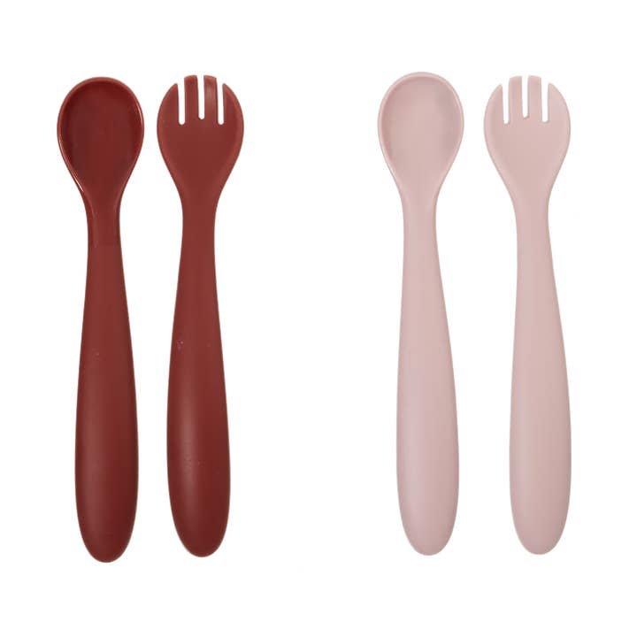 Rebjoorn - Silicone Spoon & Fork Red & Pink 4-Pack for wholesale by Rebjoorn