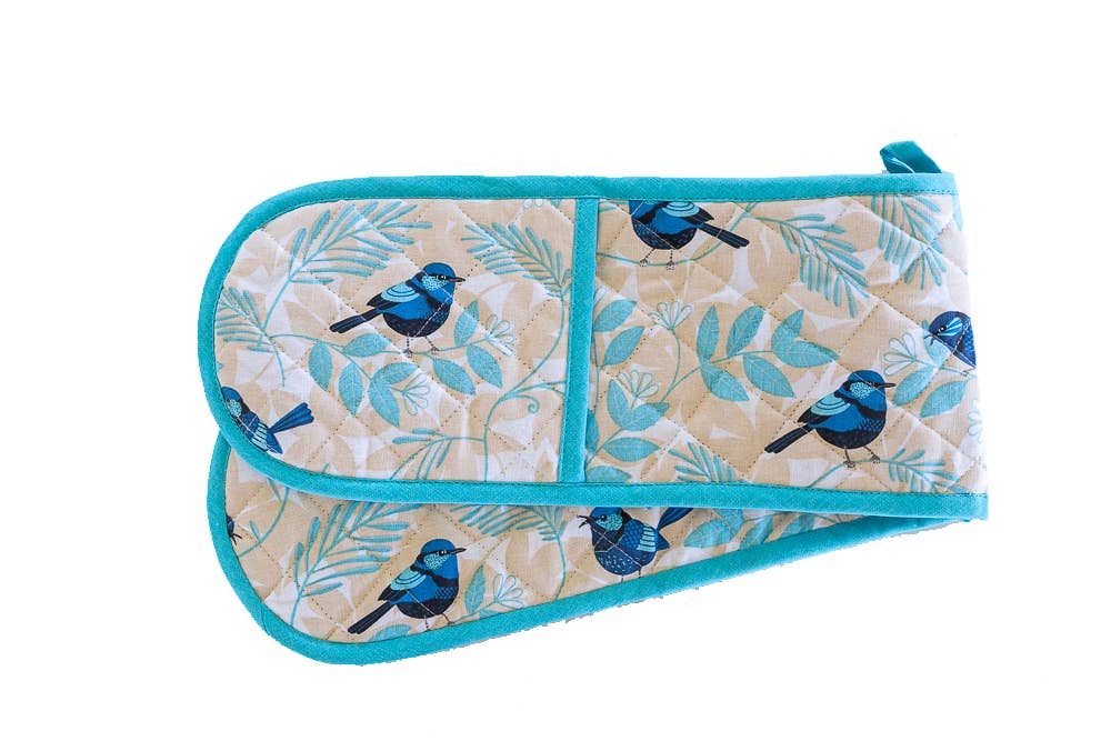 Allgifts Australia - Venta al por mayor Manoplas para horno/ollas - Guante de horno doble - Blue Wren
