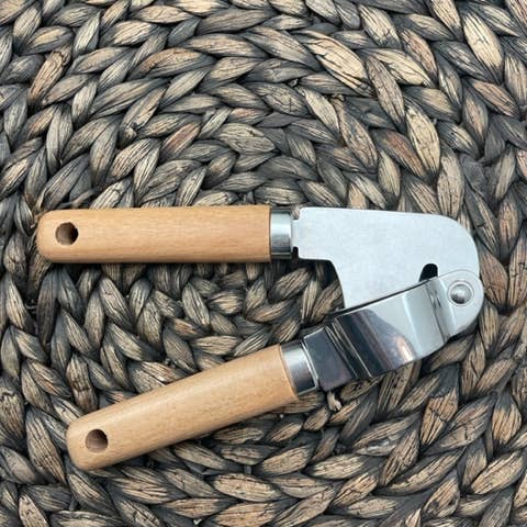 Blank Wood Handle Garlic Press, Garlic Masher, KitchenGadget for wholesale by Hazel Grove Customs