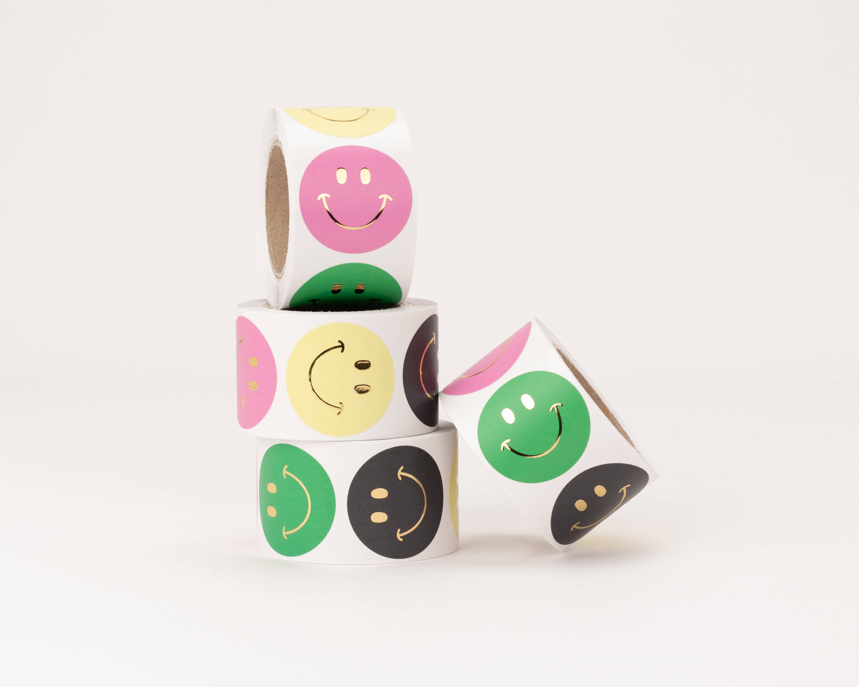 liebevoll verpackt - Wholesale Sticker - Sticker Smiley, Black, Pink, Green, Yellow