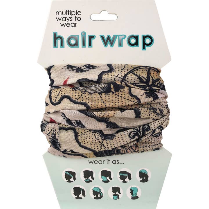 Pirate Map Hair Wrap for wholesale by Spoontiques, Inc