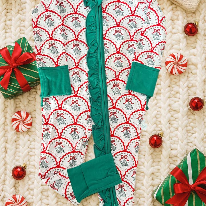 Mistletoe Kisses Girl Zippy for wholesale by Elly & E Clothing Co.