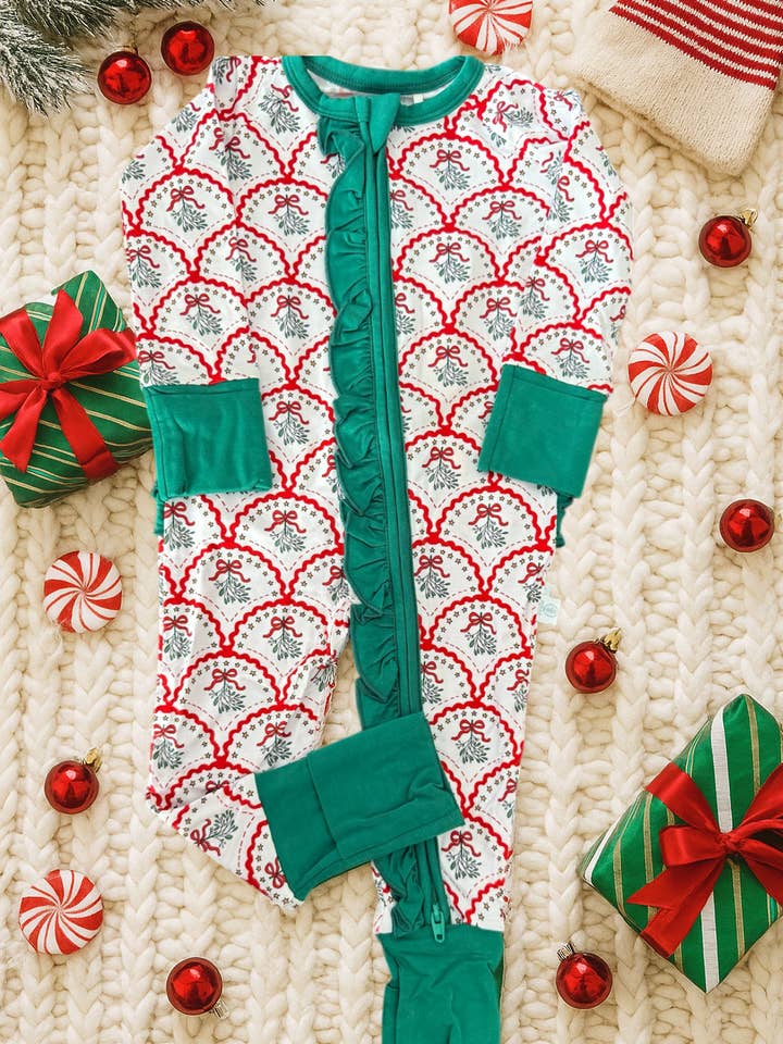 Mistletoe Kisses Girl Zippy for wholesale by Elly & E Clothing Co.