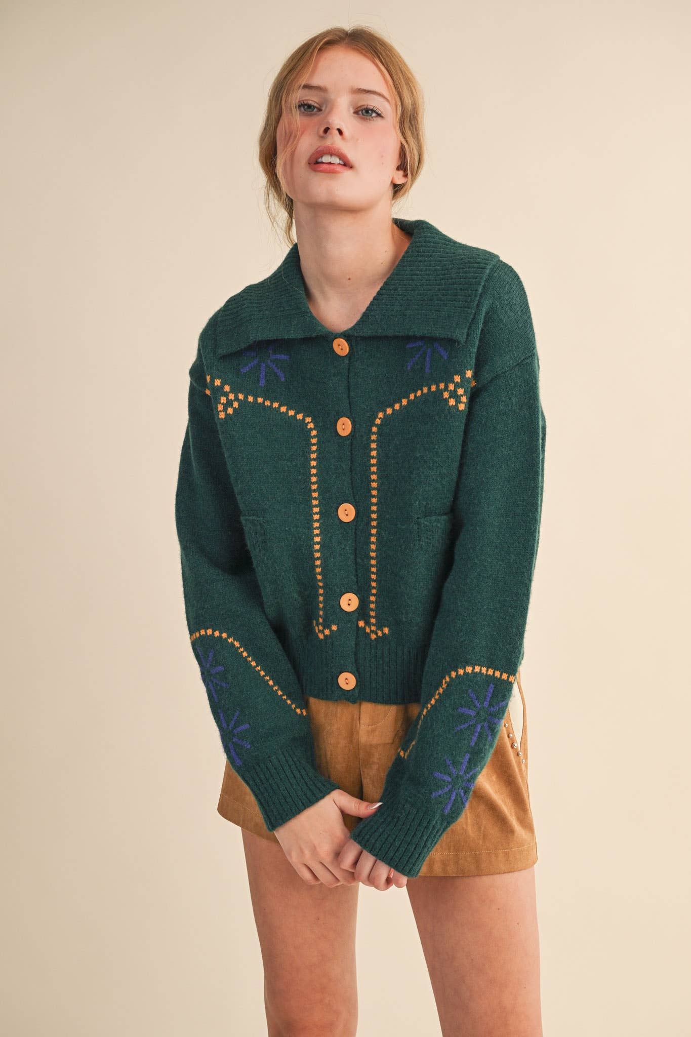 &MERCI - Wholesale Cardigan - Women's - WESTERN DESIGN SWEATER CARDIGAN MSW1121711