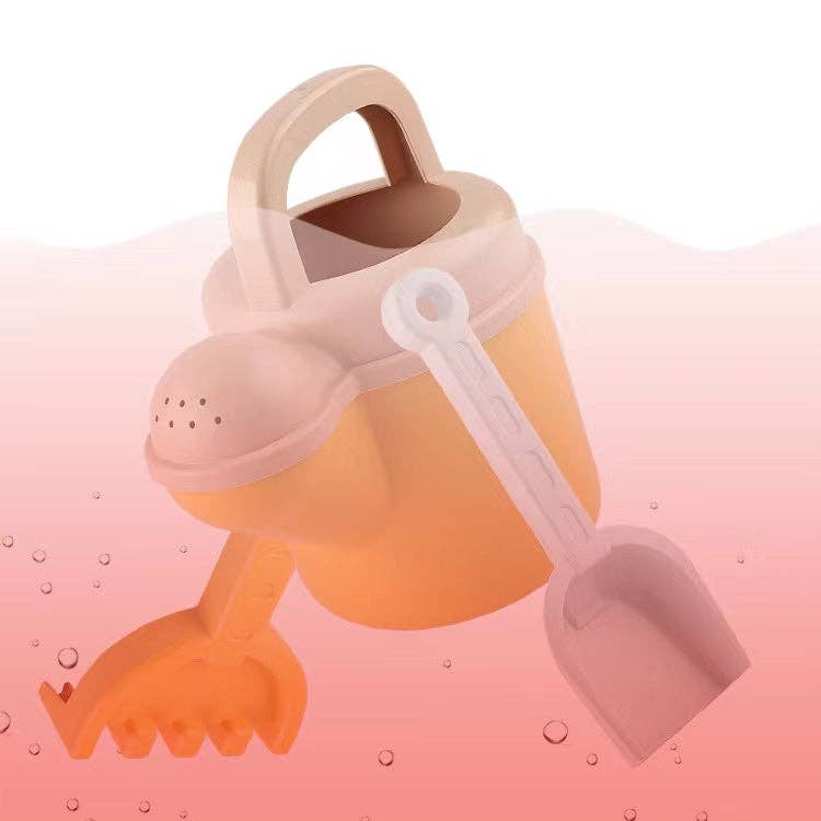 Blue Children's Beach Toy Wheat Straw Beach Bucket Set With Sand Sand Dredging Tools Outdoor Toy for wholesale on Faire4