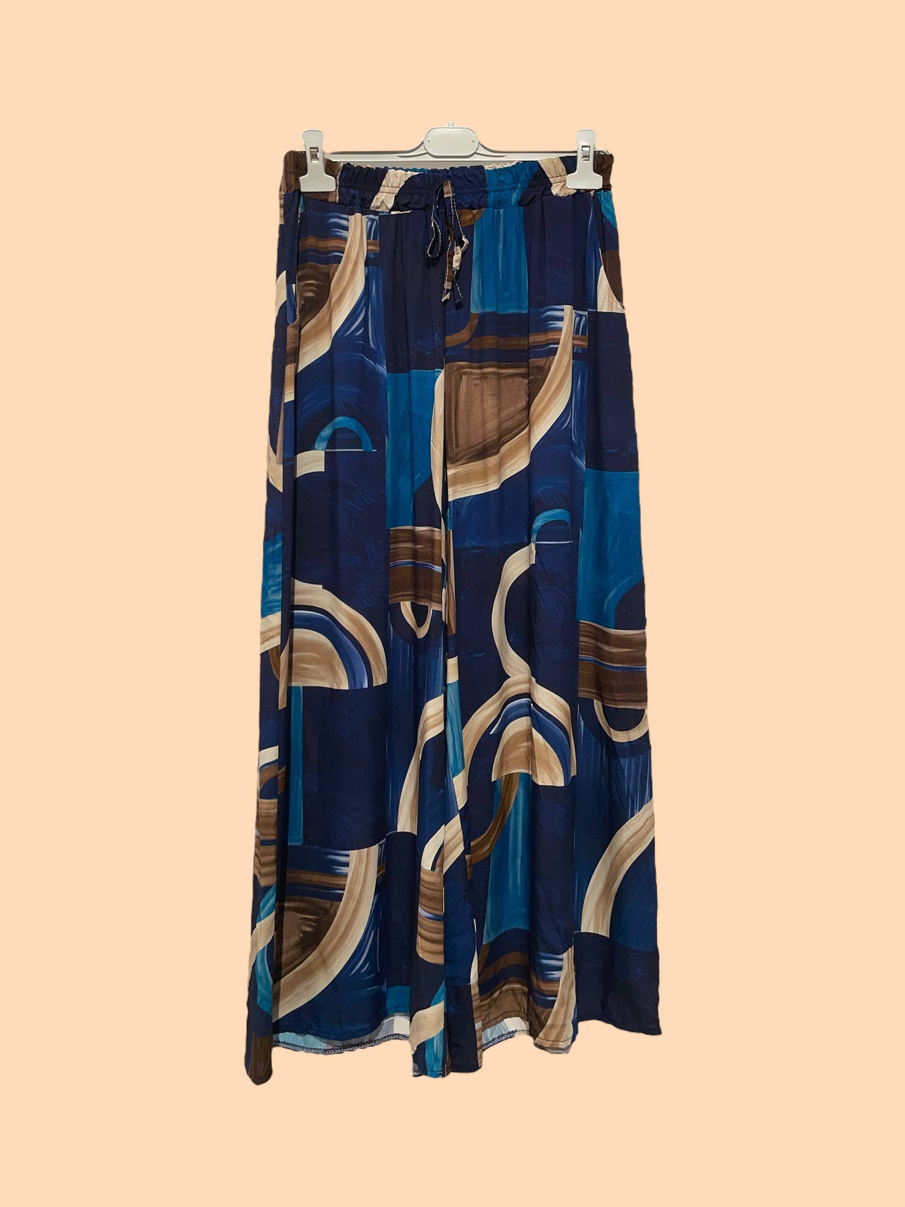 Nota bene – Calças - Mulher por atacado – Calças de viscose estampadas com cintura elástica Art 37183