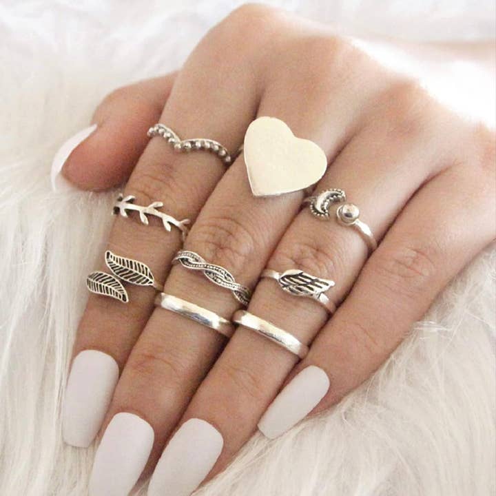 Harper & Barlow - Wholesale Band/Stacked Ring - Super cute stackable rings pack of 9