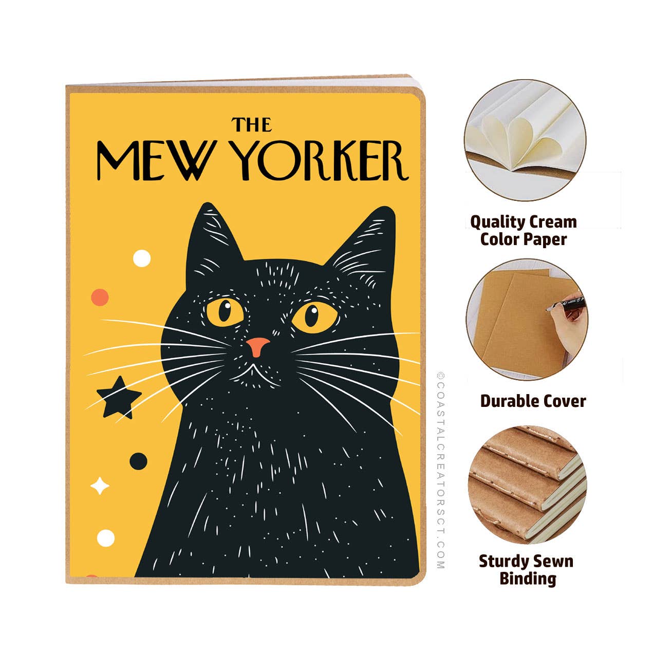 Coastal Creators of Connecticut - Wholesale Journal/Diary - The Mew Yorker Cat Journal w/ Magnetic Bookmark (Packaged)3