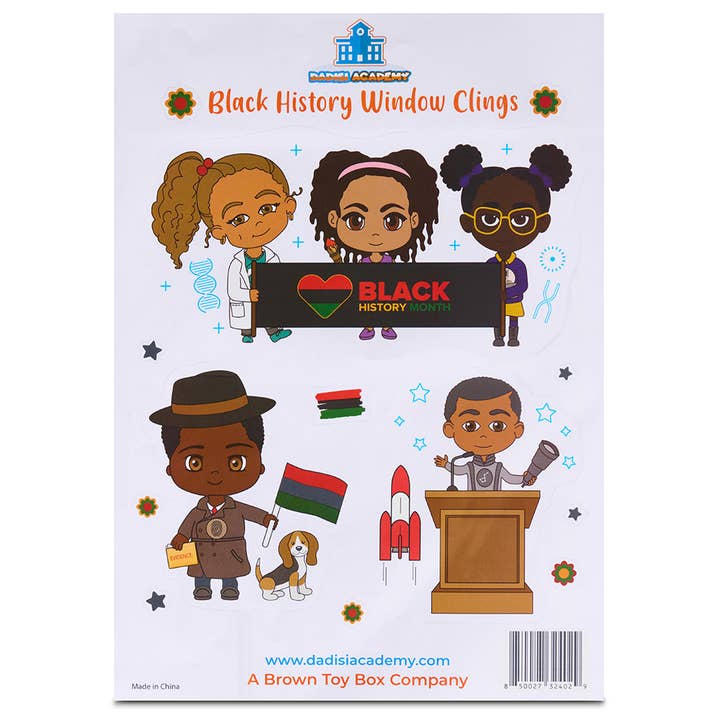 Black History Month Window Clings | Brown Toy Box for wholesale by Brown Toy Box