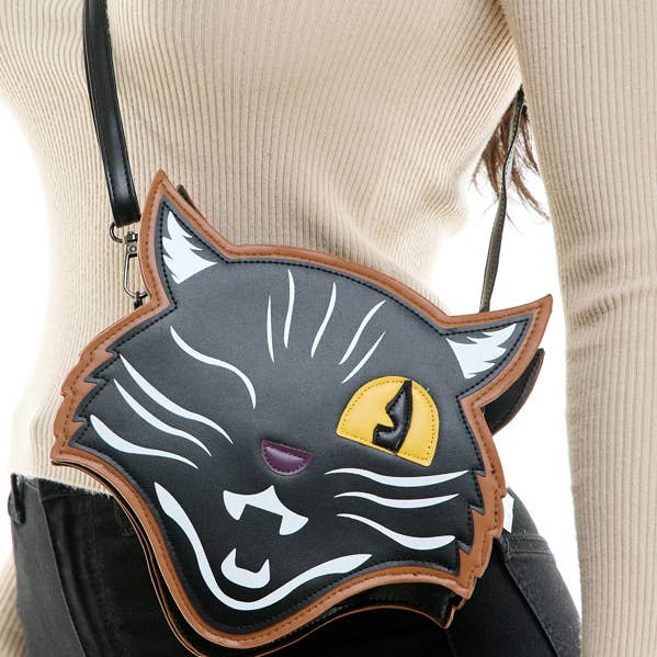Winking Black Cat Crossbody for wholesale by KBW Global Corp.