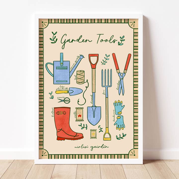 Stampa di attrezzi da giardino per la vendita all'ingrosso da parte di Prints of Ireland